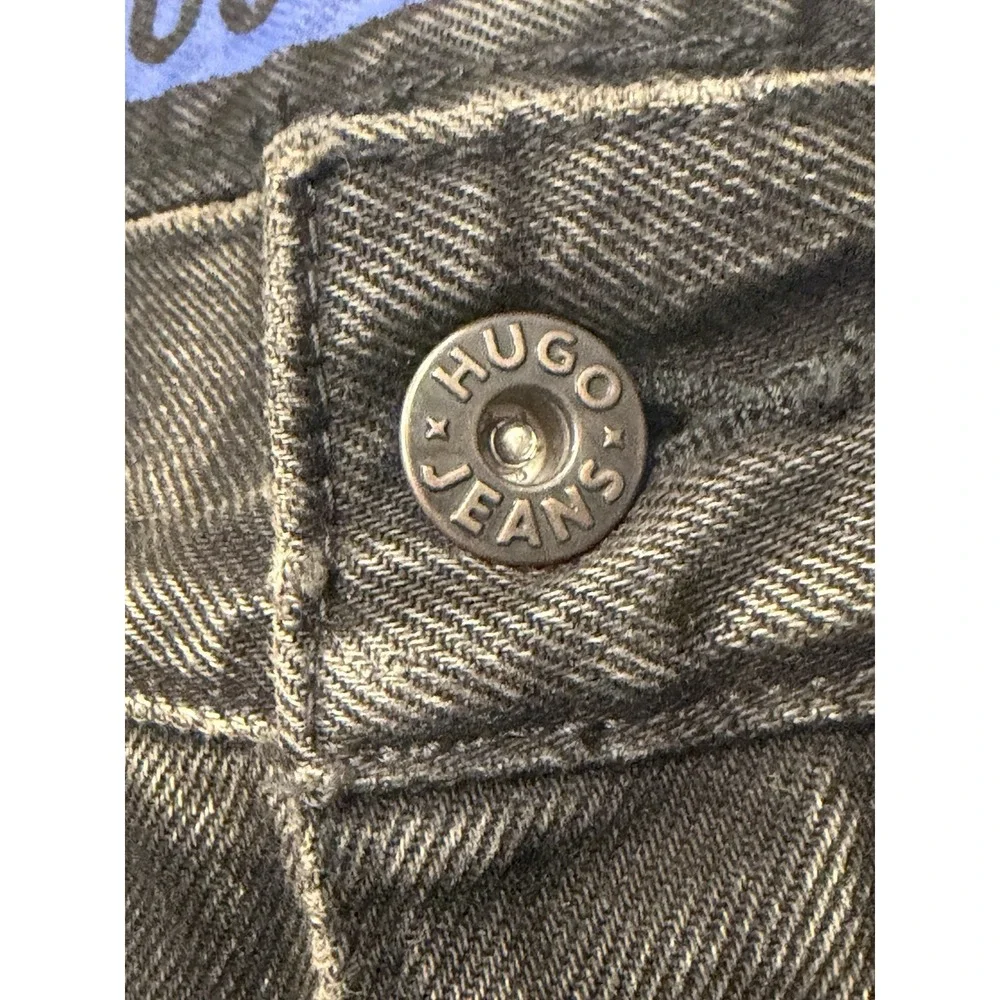Hugo Boss Jonah Straight Fit Jeans Dark Grey Distressed Denim 50541593 36x32 NWT